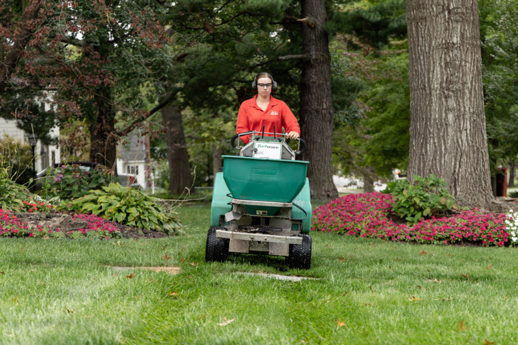 ryan pro riding on a lawn