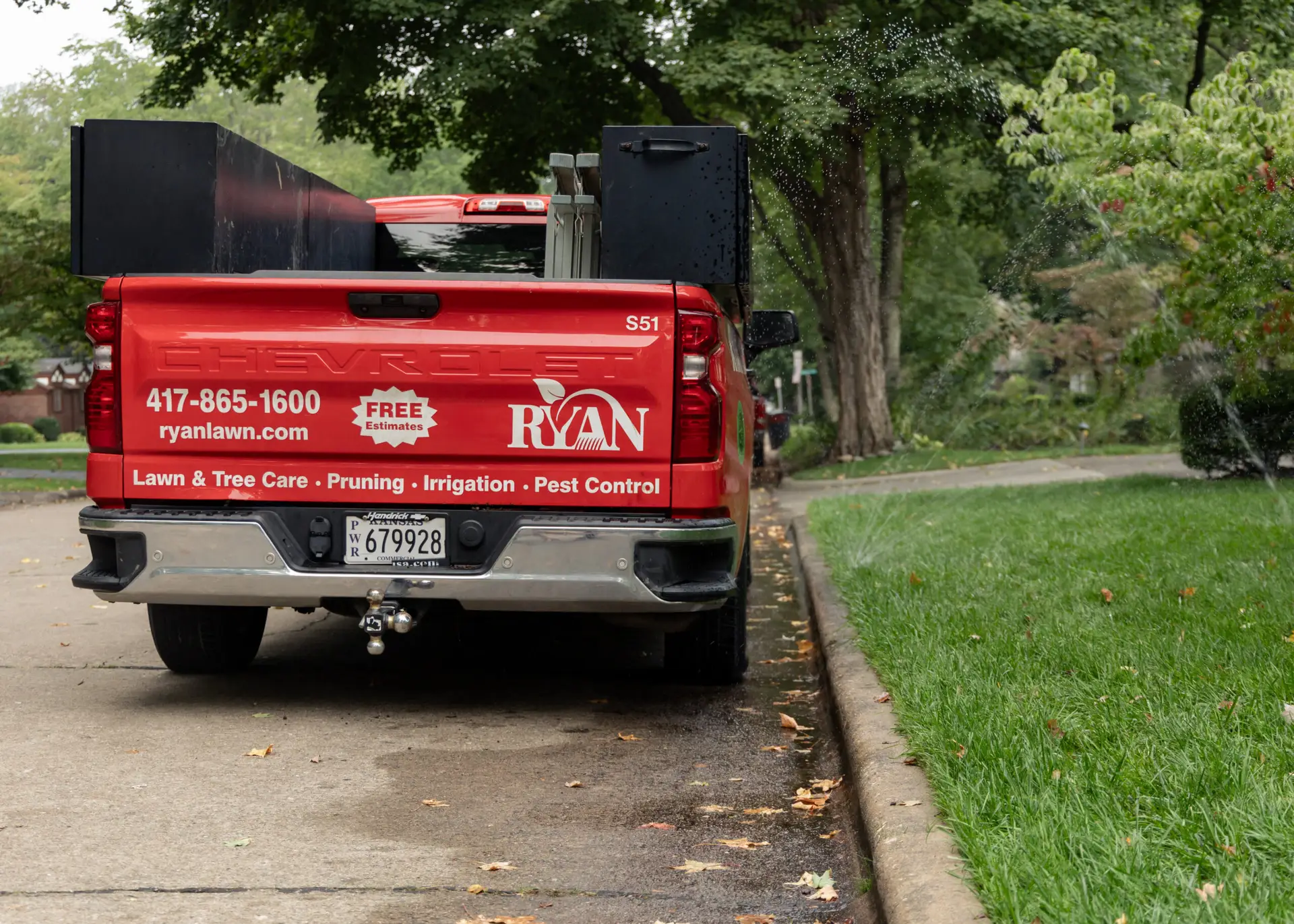 the back of a RYAN truck